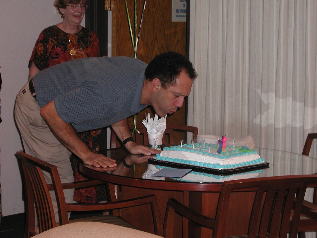 Gerry Greenberg Blowing Out Candles.