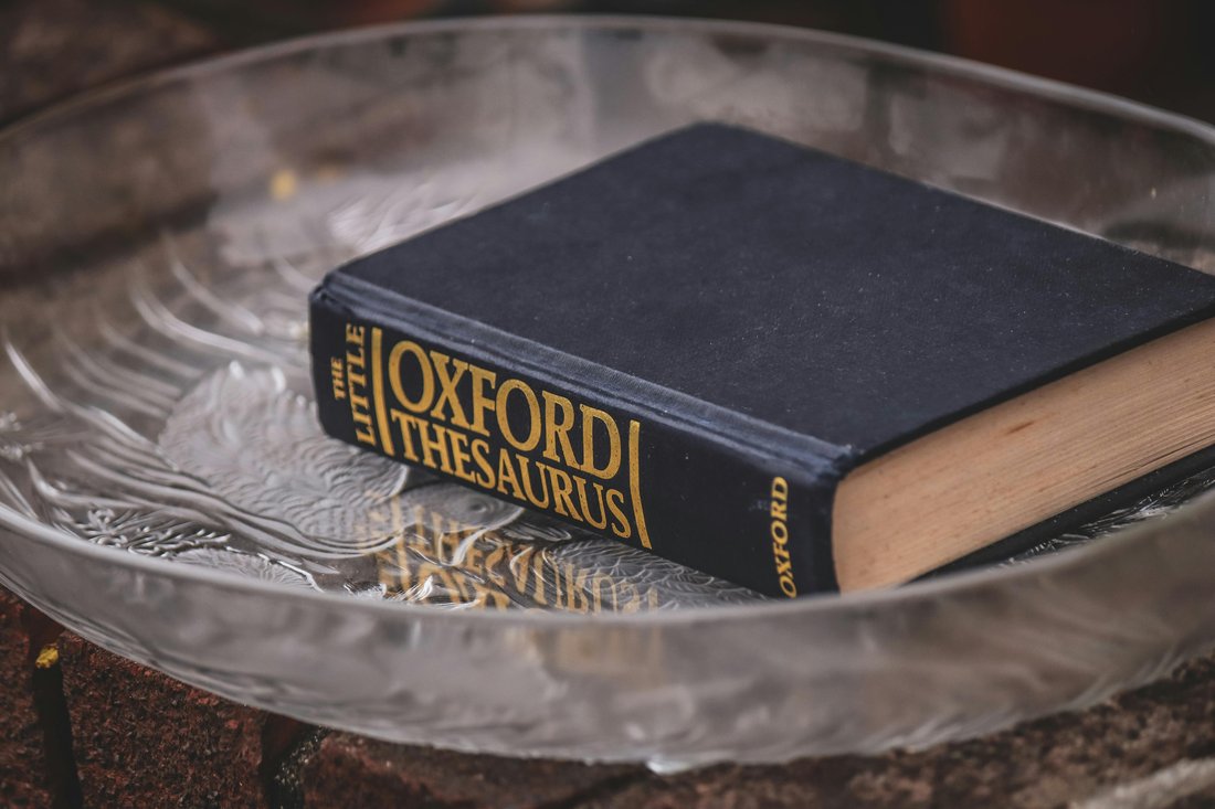 Thesaurus on a table.