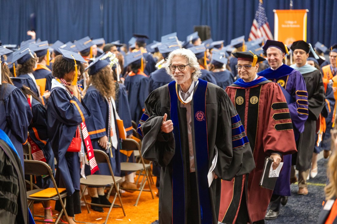 Bob Mankoff '66 at the 2025 College of Arts and Sciences (A&S) | Maxwell undergraduate convocation.