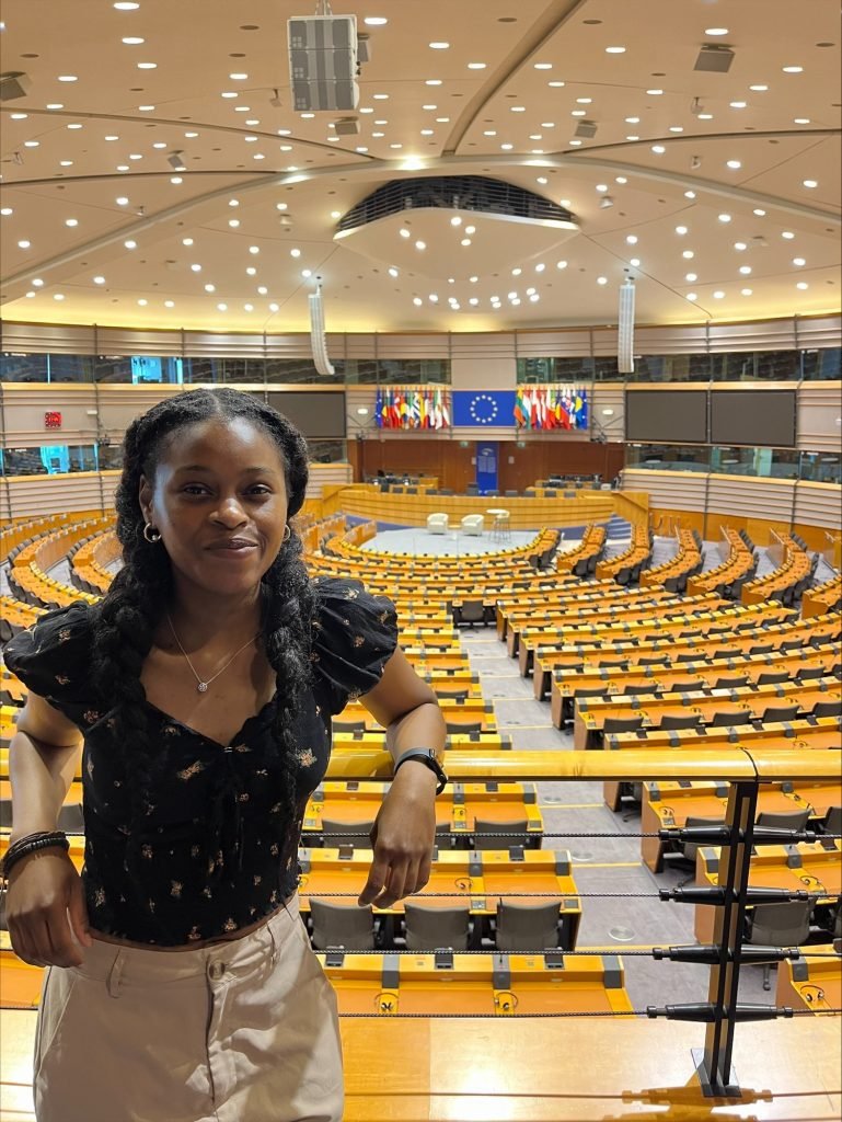 EHN Undergraduate Research Assistant Toyin Green at United Nations in Brussels