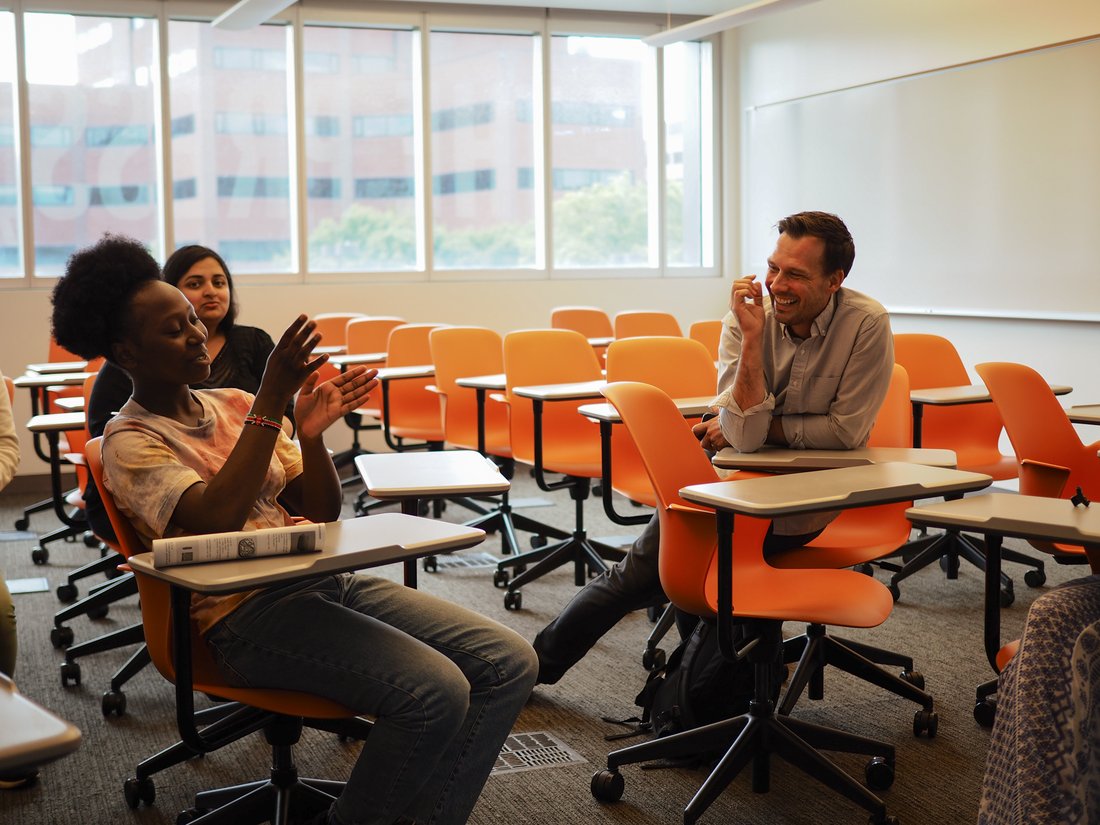 Brice Nordquist with students from the Narratio Fellowship