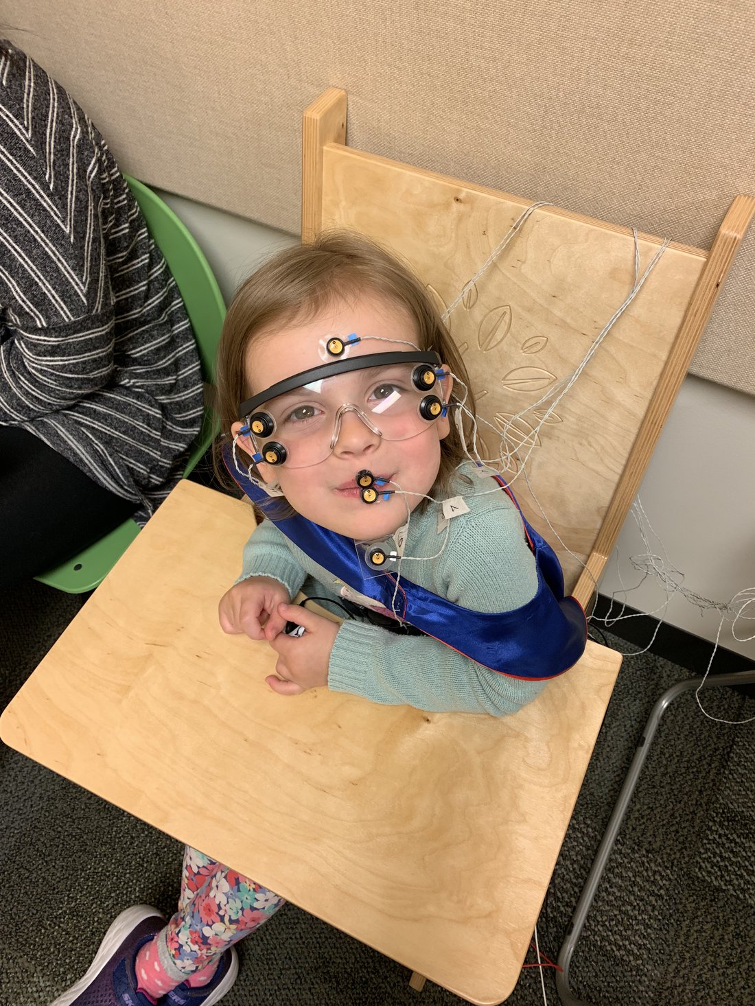 Child in the Syracuse University Stuttering Research Lab.