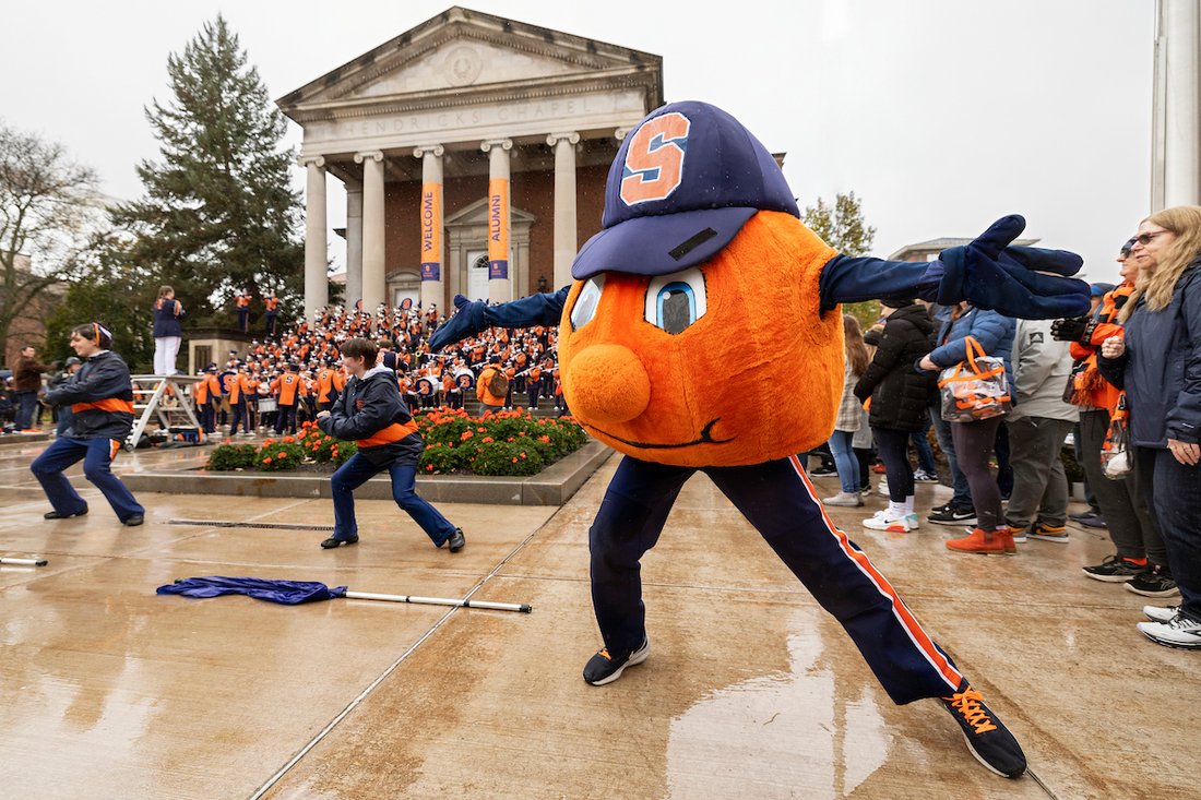 Otto at a pep rally