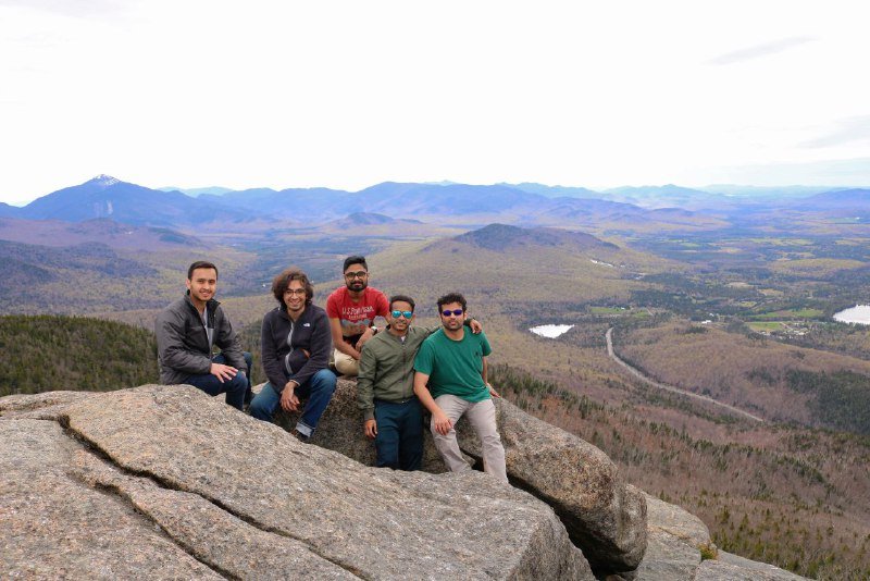 Group photo of students on a mountain top