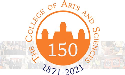 College of Arts and Sciences 150th logo with photos in the background.