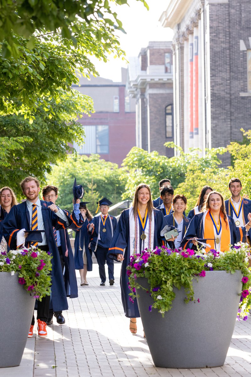 Students leaving Convocation.