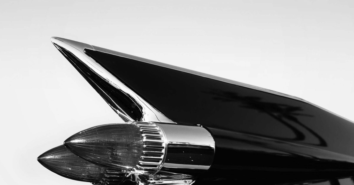 Rear end of a 59 Cadillac Series 62 coupe