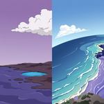 An AI generated image of the ocean