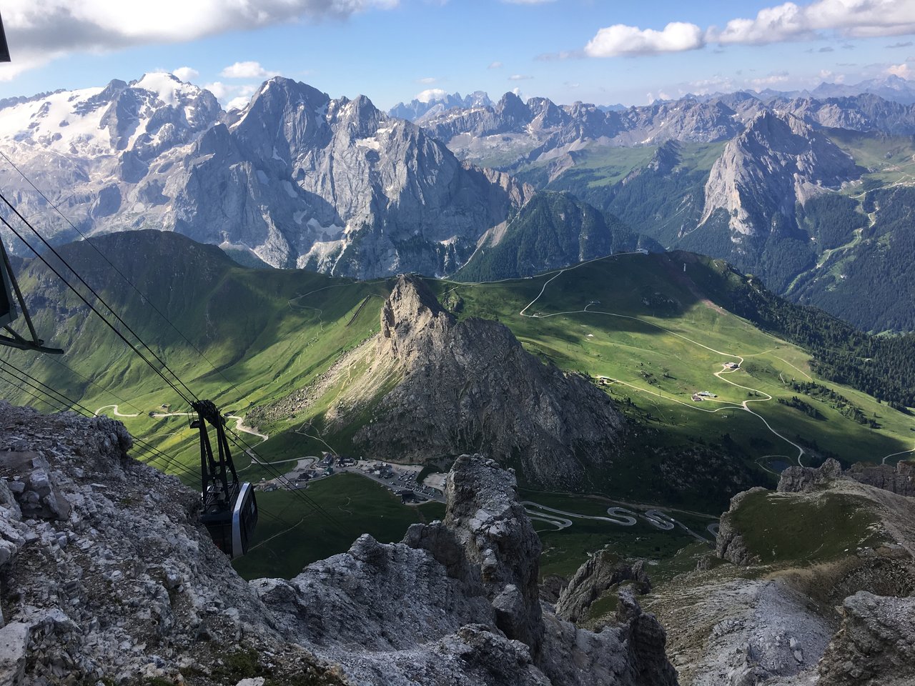 Moutain range from a cable car.