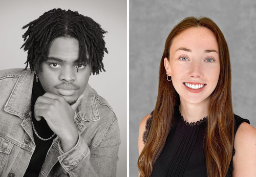 Side by side headshots of two people.