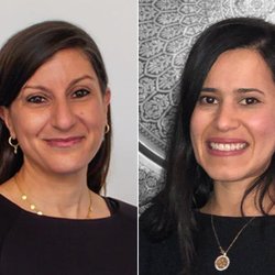 Side by side portraits of Carol Fadda and Dana Olwan.