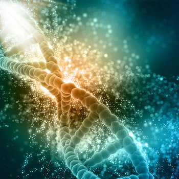 Graphic representation of a DNA strand.