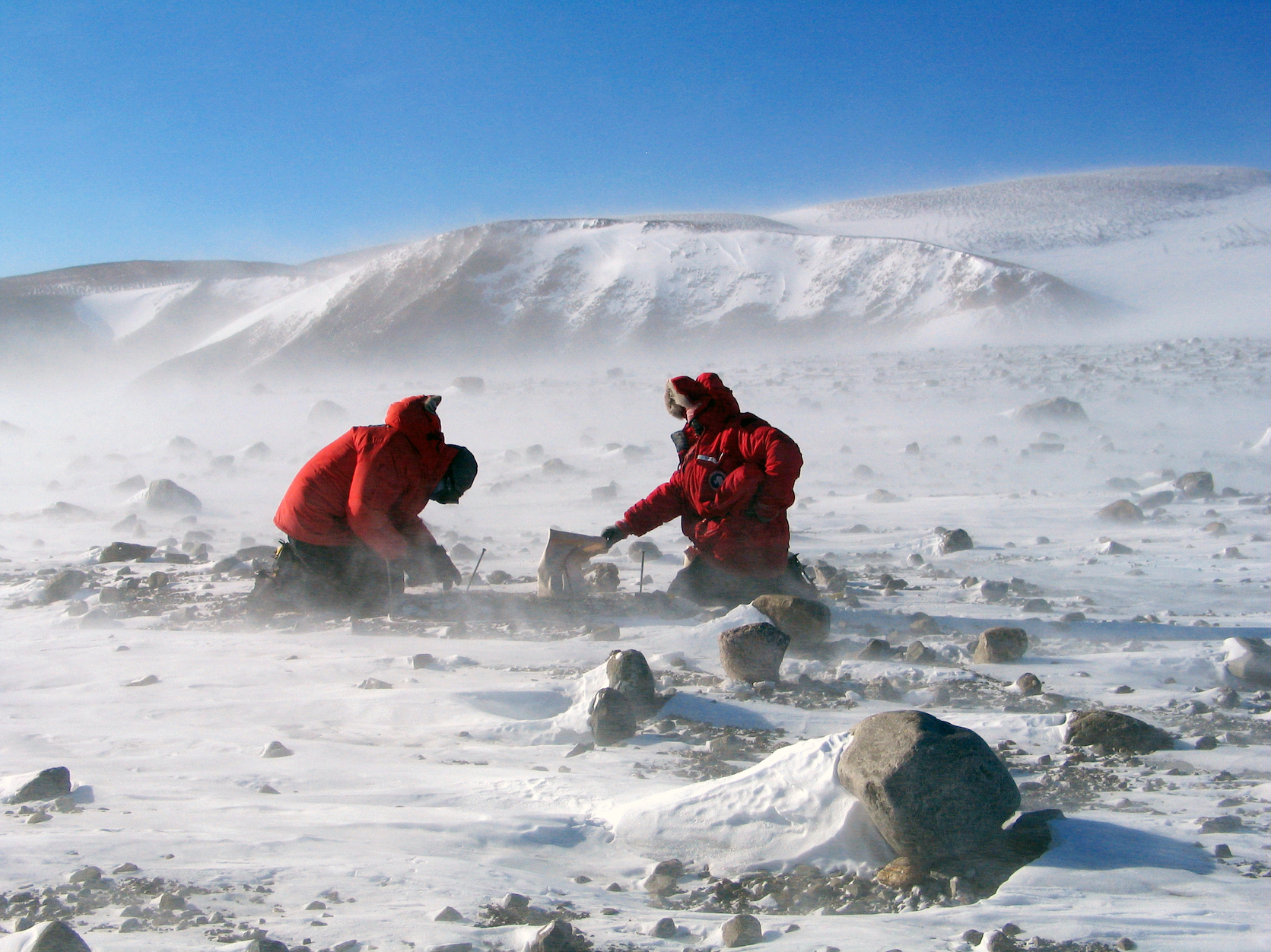 Collecting boulders from Milan Ridge