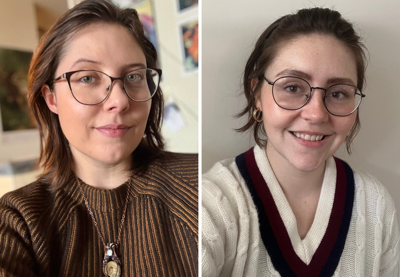 Side by side headshots of two people.