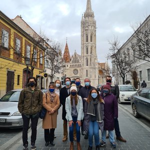 Fulbright scholars in front of Matthias Church in Budapest, Hungary.