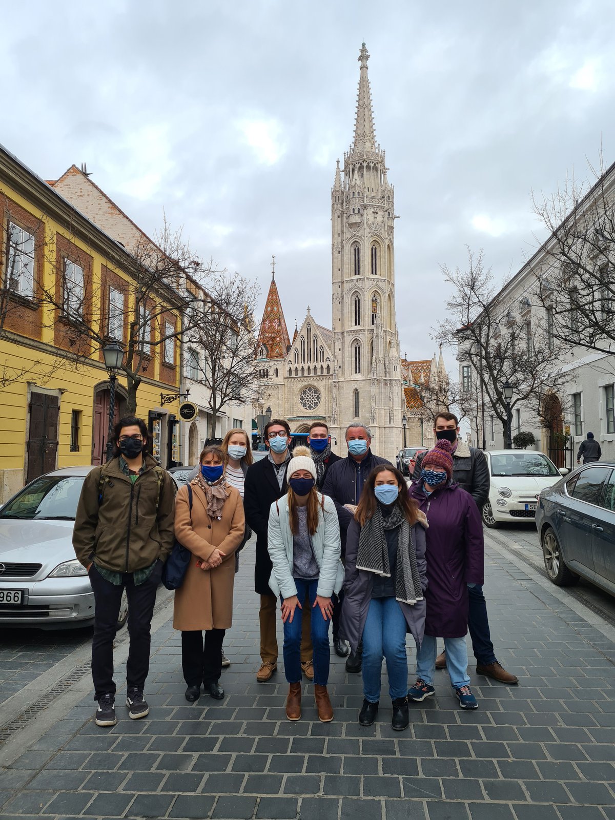 Fulbright scholars in front of Matthias Church in Budapest, Hungary.