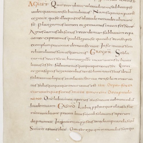 Folio from Glosae in Regula.