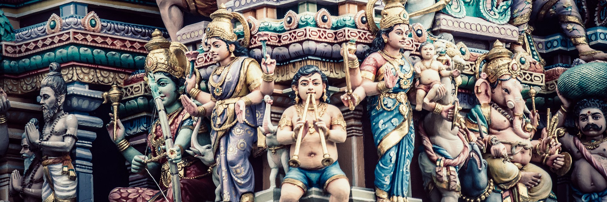 Ornaments of a Hindu temple in Singapore