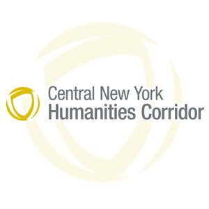 Central New York Humanities Corridor Logo with gold circle in the background.