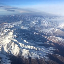 Aerial view of the study region in the Argentine Andes.