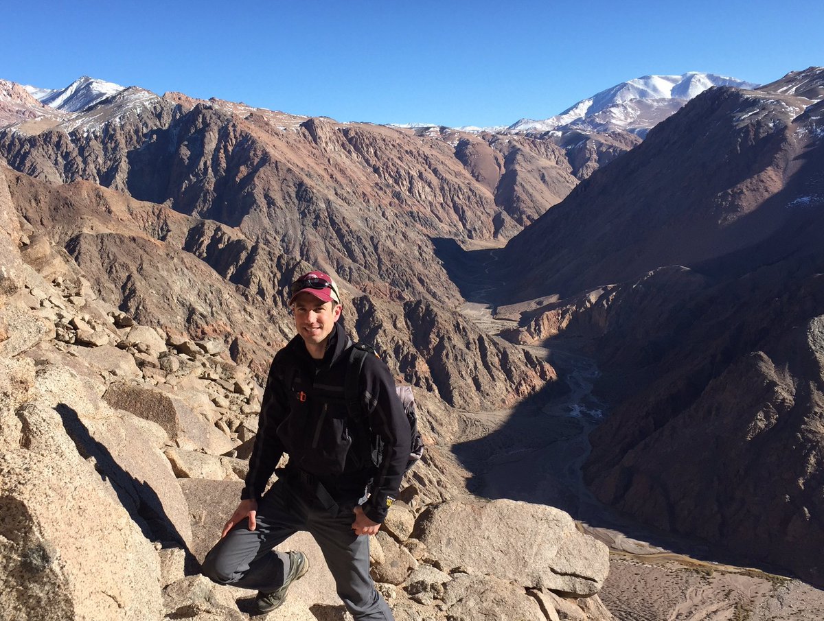 J.R. Slosson collecting a sand sample in Argentina's San Juan province.