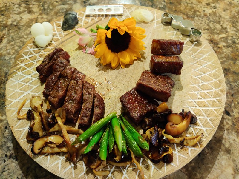 steak dish portraying micro-fossils