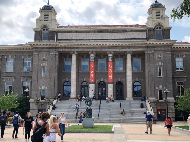 Students Outside Carnegie Library