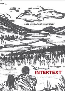 Hand drawn landscape scene with Intertext text written over it.