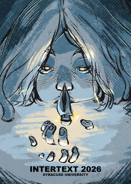 Artists rendering of a woman's face.