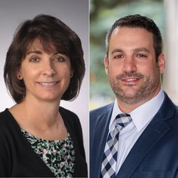 Side by side portrait of Kathleen Corrado and Michael Marciano.