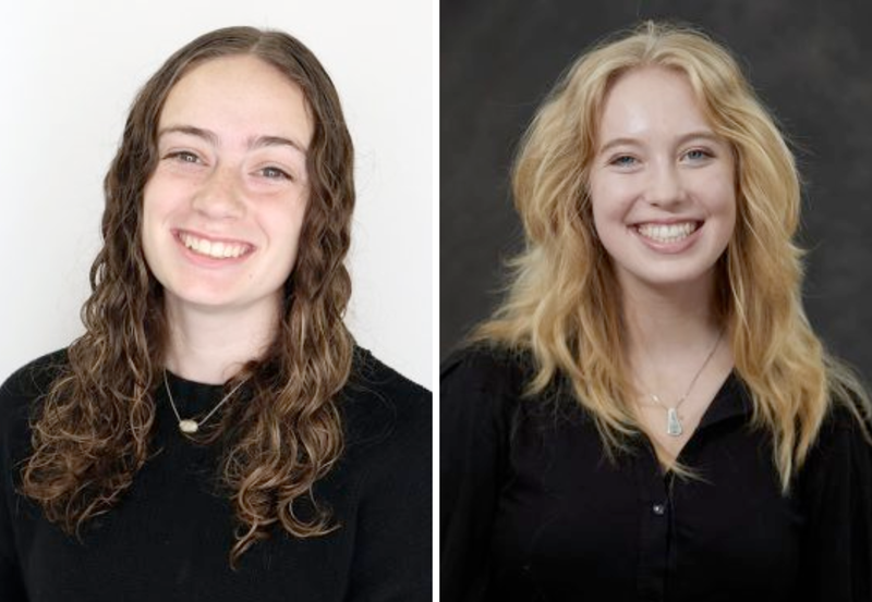 Side by side images of two women.