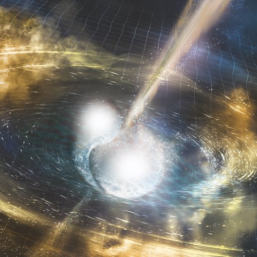 Artist rendering of a neutron star merger.