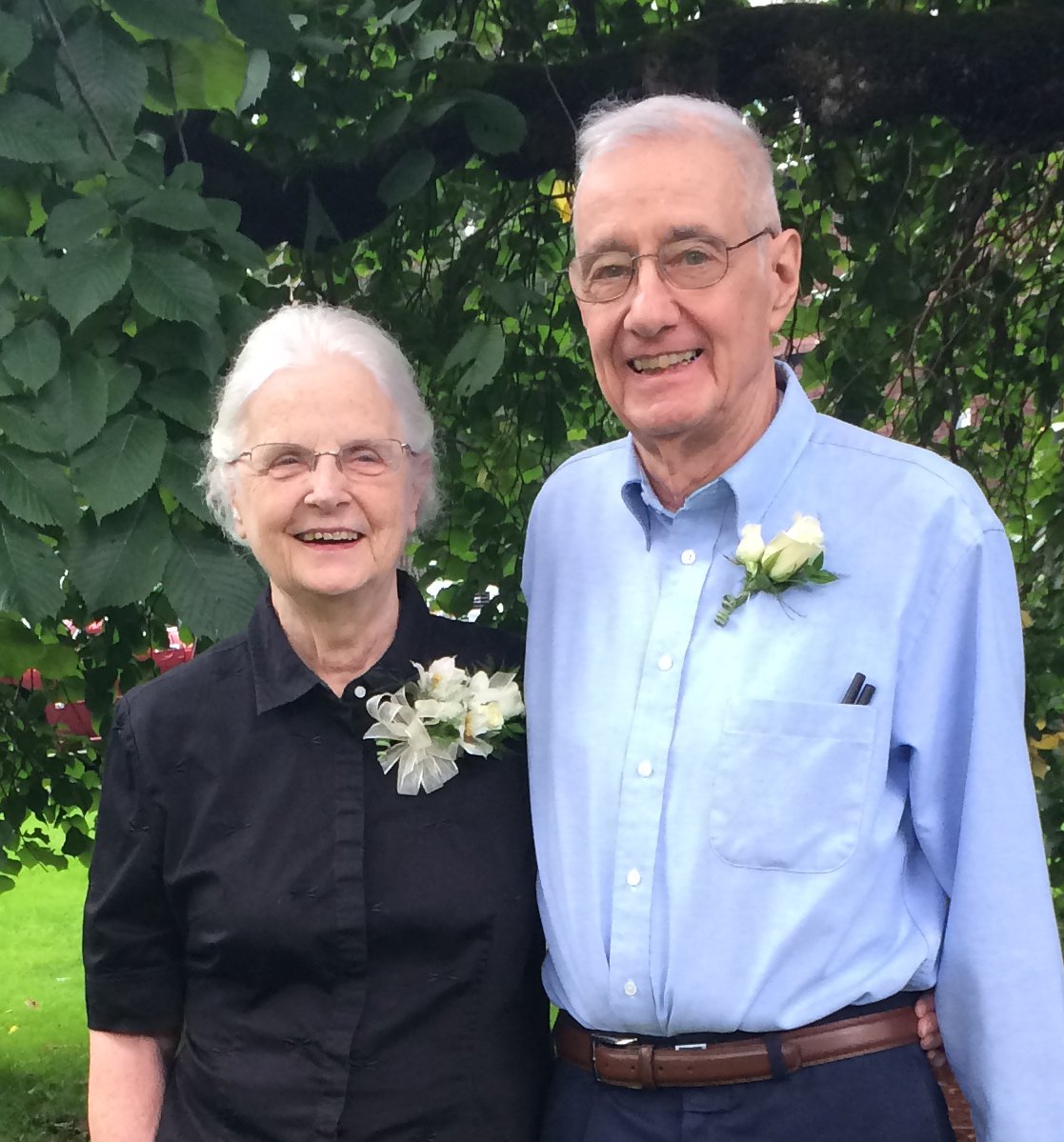 Philip Throop Church (right) and his wife Pat on their 60th wedding anniversary in 2014.