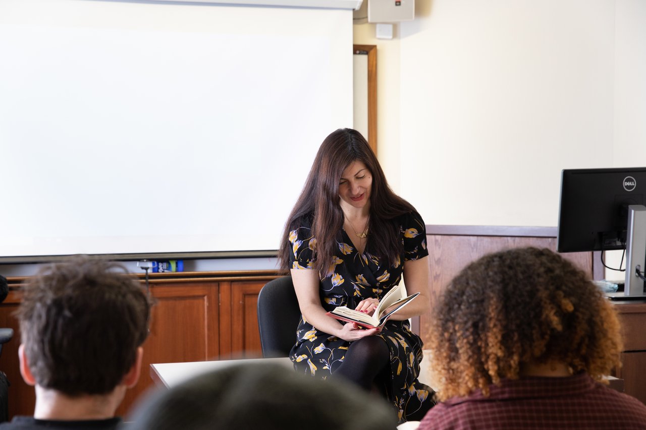 Mona Awad Reading to a Class