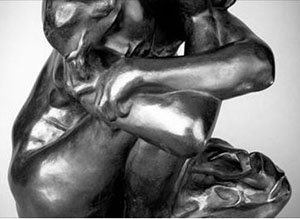 cropped image of Rodin sculpture