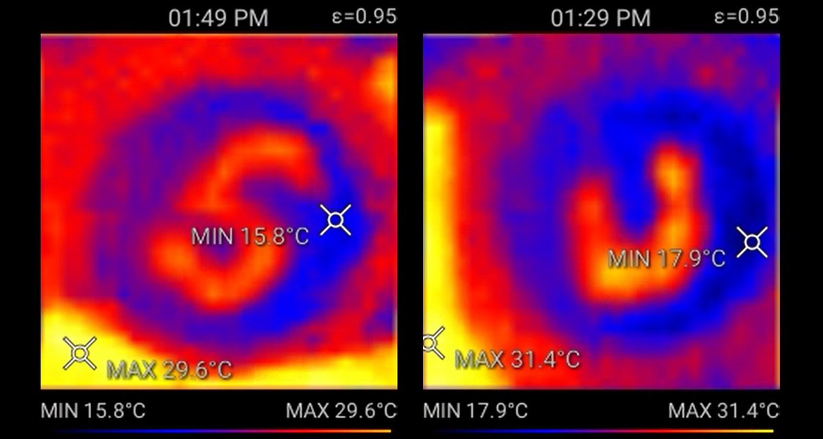 The letters S and U re evidence of a polymer emitting heat after consuming chemical fuel.