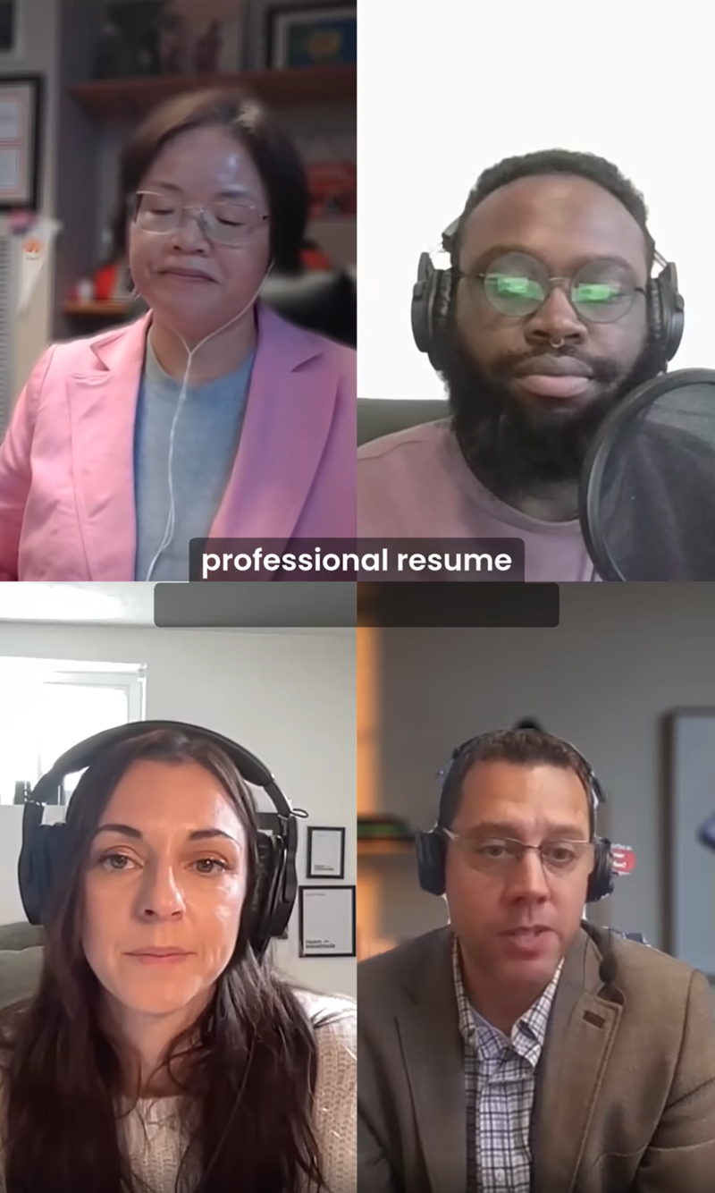 Four people meet virtually