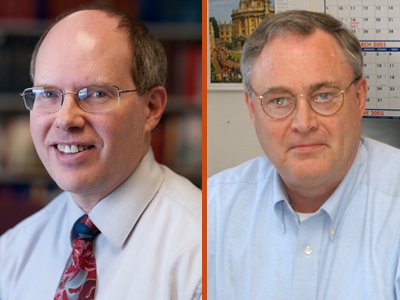 Chemistry professors Michael Sponsler and Bruce Hudson