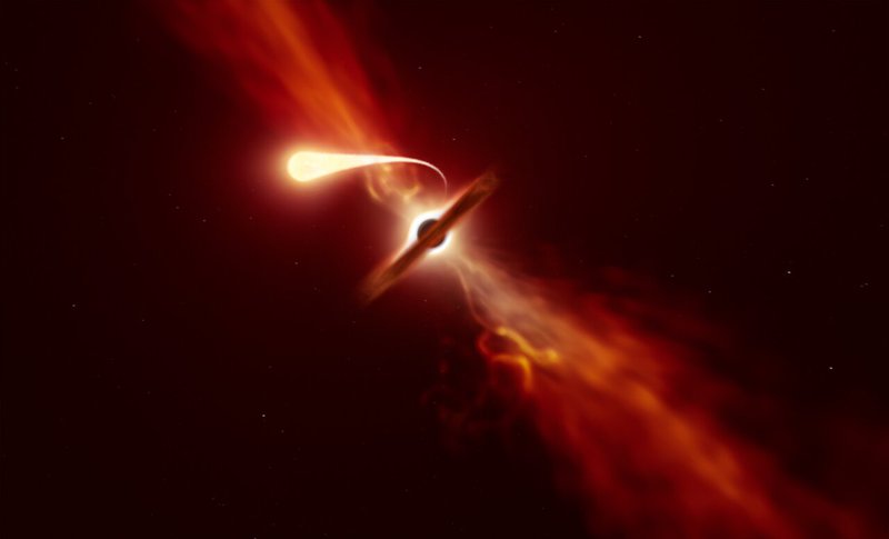 Star being tidally disrupted by a supermassive black hole
