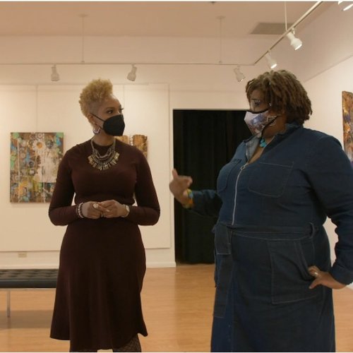 Tanisha Jackson and Lavett Ballard at the Community Folk Art Center.