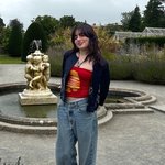 Valeria Martinez-Gutierrez standing in front of a fountain.