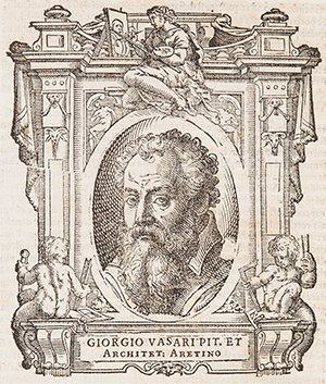 A woodcut portrait of Vasari from the 1568 edition of the "Lives of the Artists" by Giorgio Vasari.
