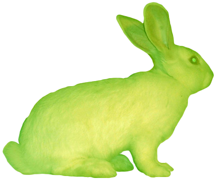 Flourescent green bunny.