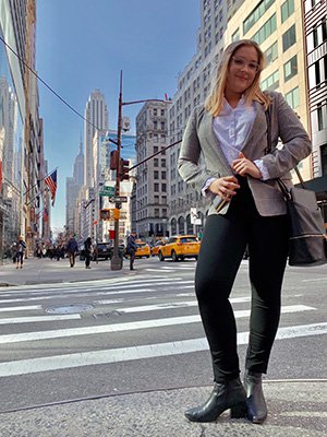 Ally Peyton '21 in New York during the Winston Fisher Seminar.