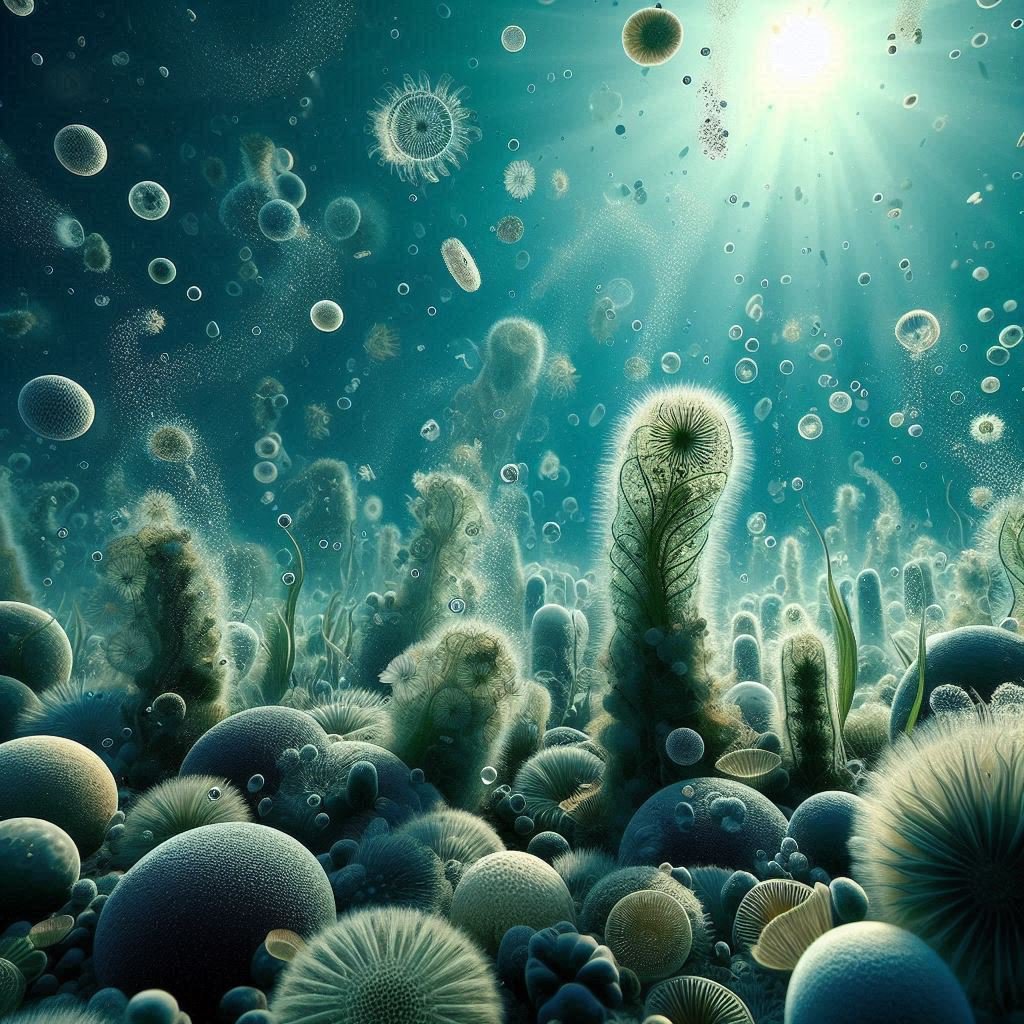 ancient phytoplankon in oxygen rich seawater