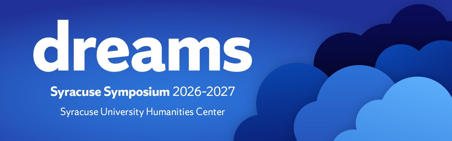A graphic displaying the word "dreams," the theme of the fall Syracuse Symposium.