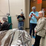 Physics students during vacuum tank bakeout