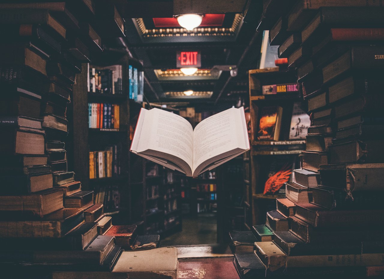 Suspended Book in Bookstore