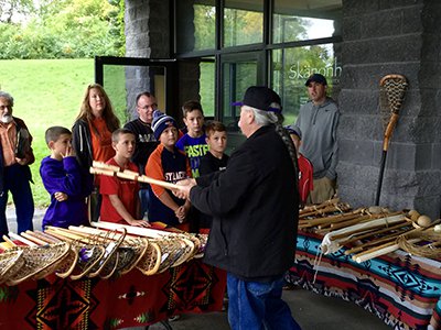Alf Jacques, a member of the Onondaga Nation and a renowned lacrosse stick maker, discusses his work during the 2016 Lacrosse Weekend