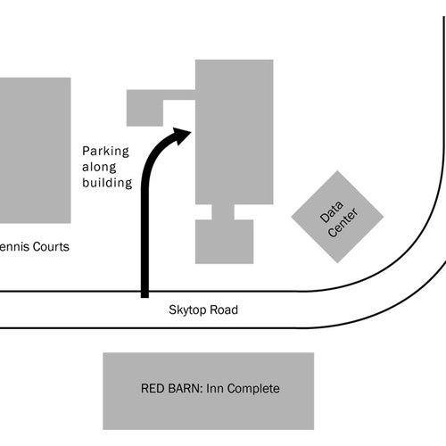 Map showing the entrance to the Gebbie Clinic